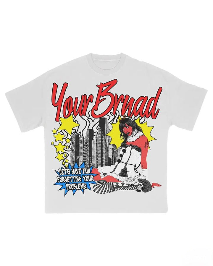 Oversized logo Tee-D606