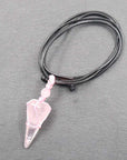Natural crystal pendant necklace-D693