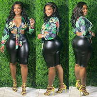 Fitted leather pants-D547