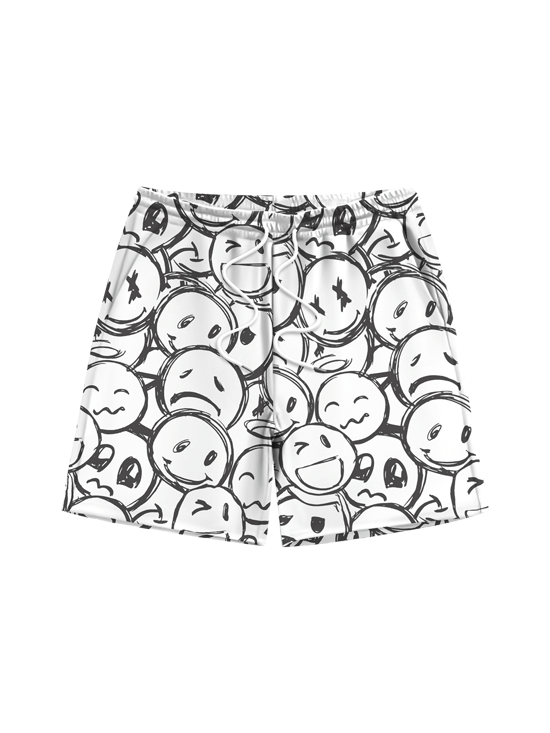 Trendy print beach pants-D857