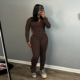 Solid color tracksuit-D591