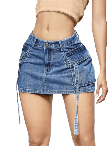 Denim skirt-D768