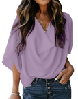 V-Neck Casual Top-D179