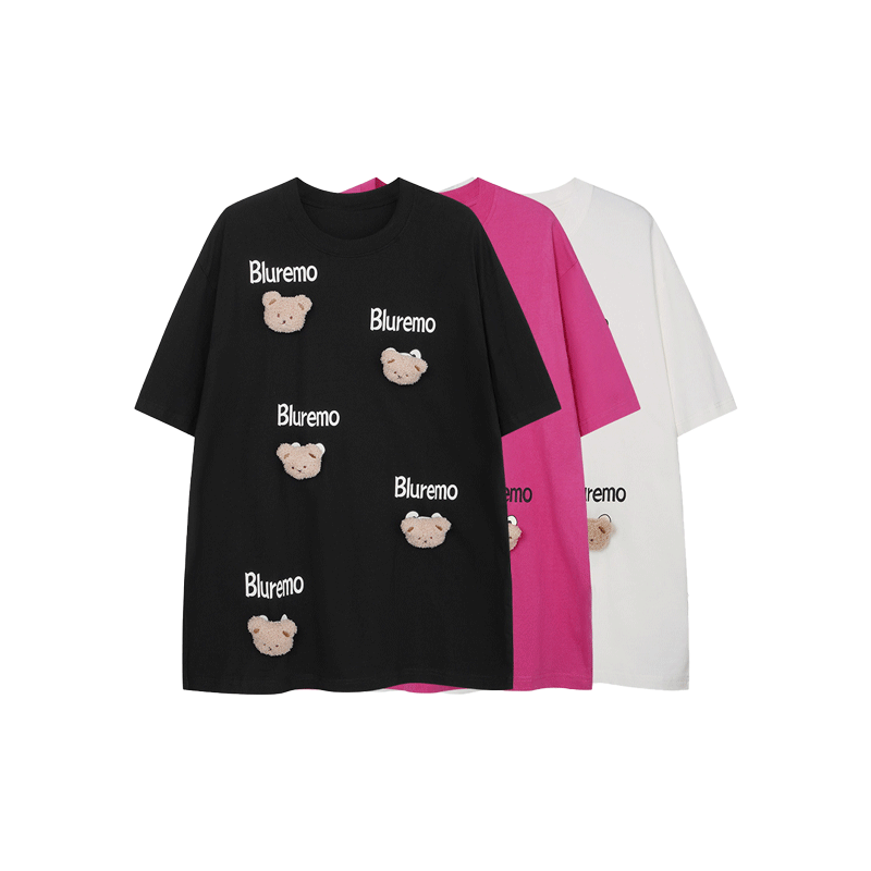 Cartoon bear letter print TEE-D515