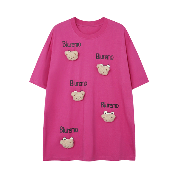 Cartoon bear letter print TEE-D515