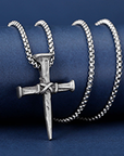 Silver cross chain-D701