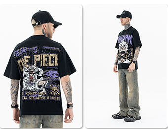 Oversized printed cartoon TEE-D523