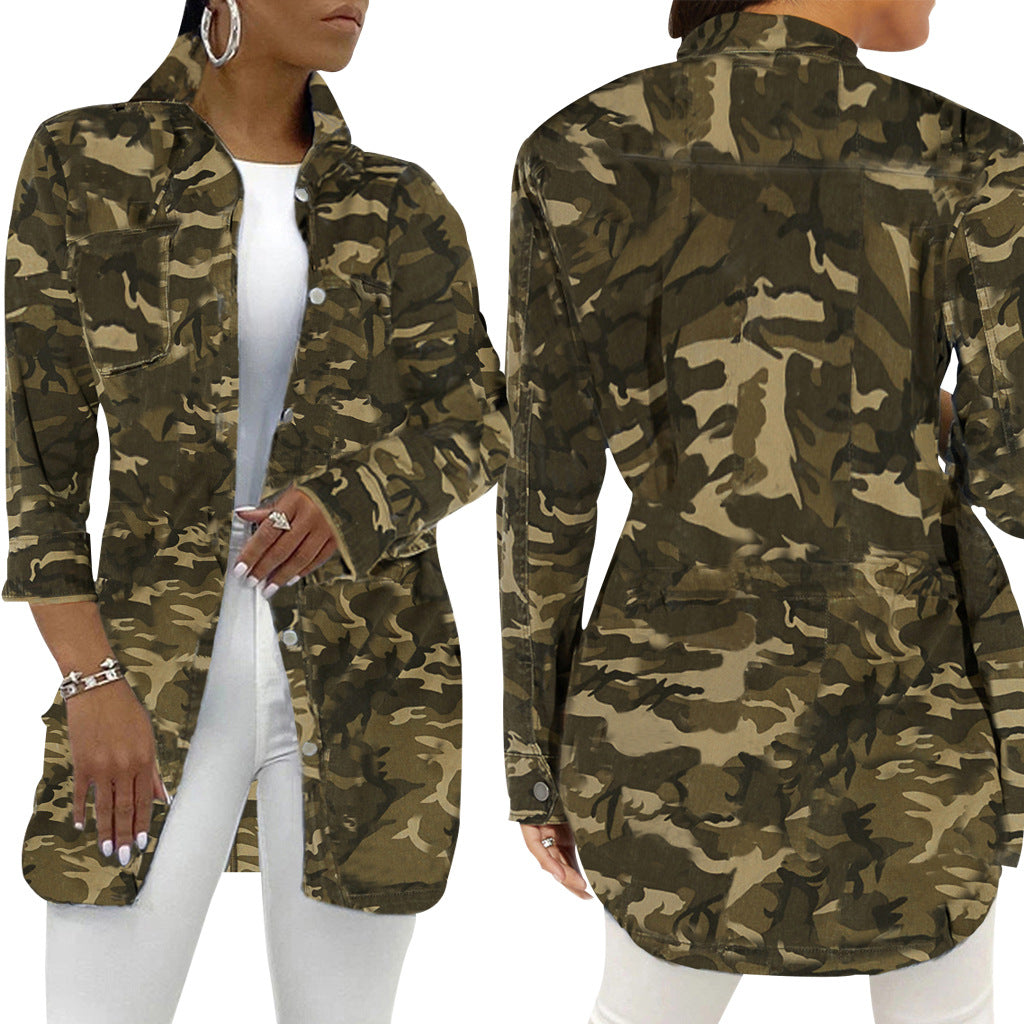 Long denim jacket-D691