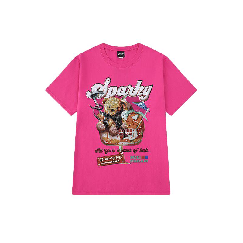 Letter print cartoon TEE-D398