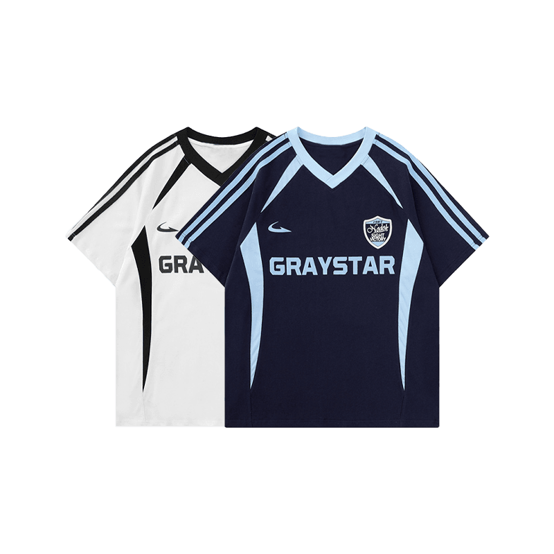 V-neck jersey style TEE-D512