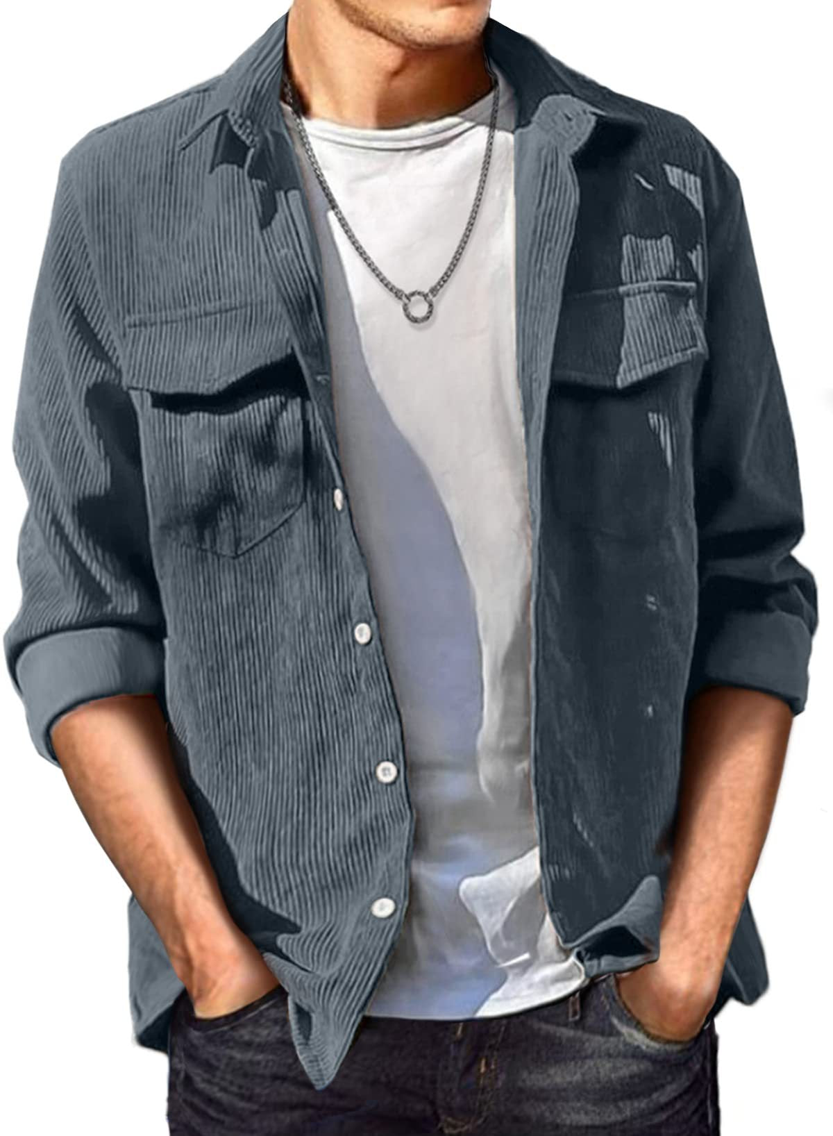 Corduroy Fabric Jacket-D687