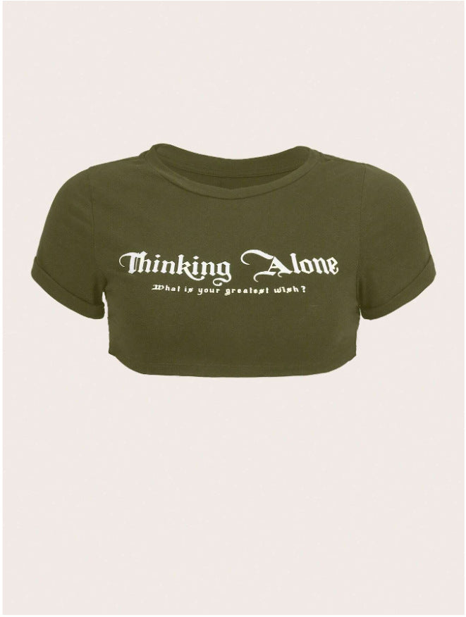 Lettering print cropped top-D810