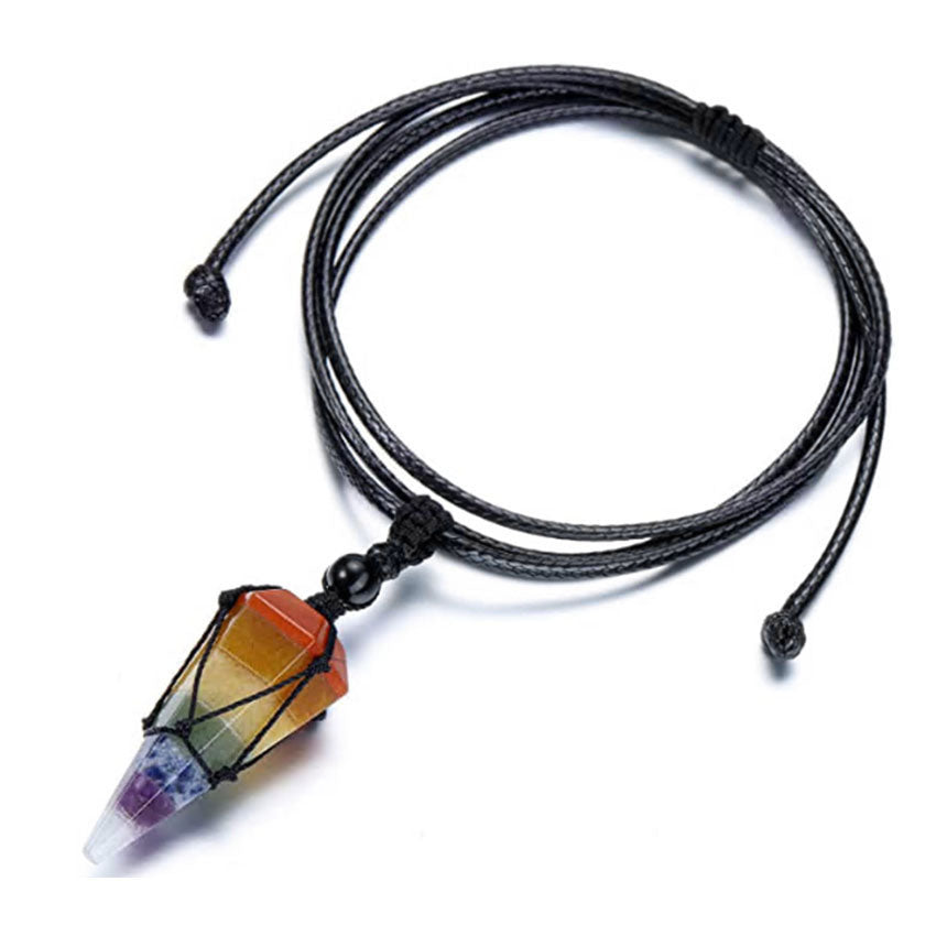 Natural crystal pendant necklace-D693