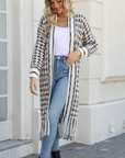 Fringed long cardigan coat-D788