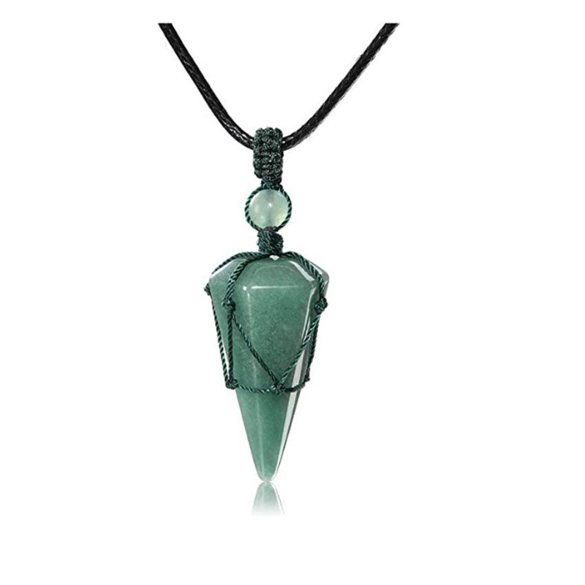 Natural crystal pendant necklace-D693