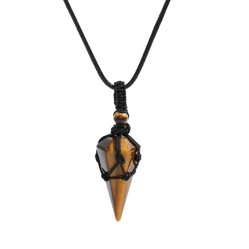 Natural crystal pendant necklace-D693