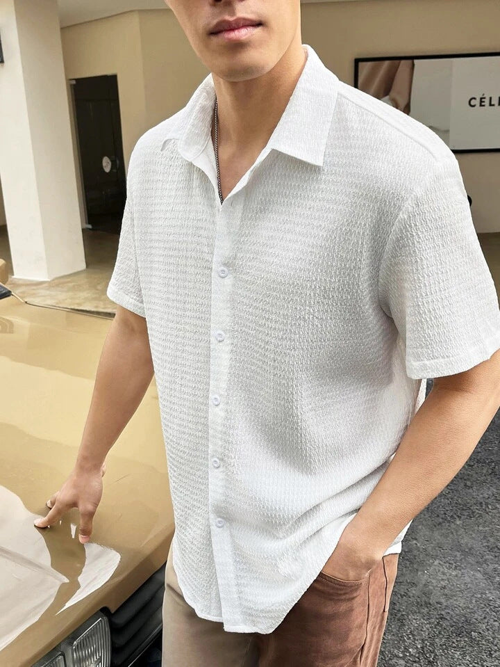 Solid color casual shirt-D599