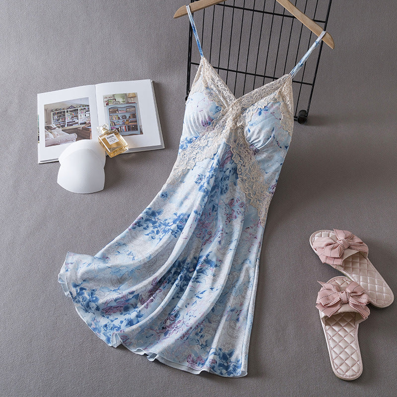 Sexy pajamas ice silk-D279