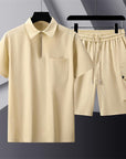 Solid color short-sleeved suit-D9