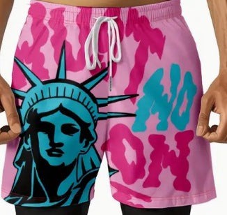 Skeleton finger &amp; paisley pattern shorts-D773