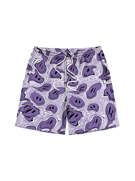 Trendy print beach pants-D857