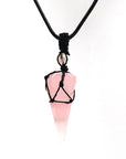Natural crystal pendant necklace-D693