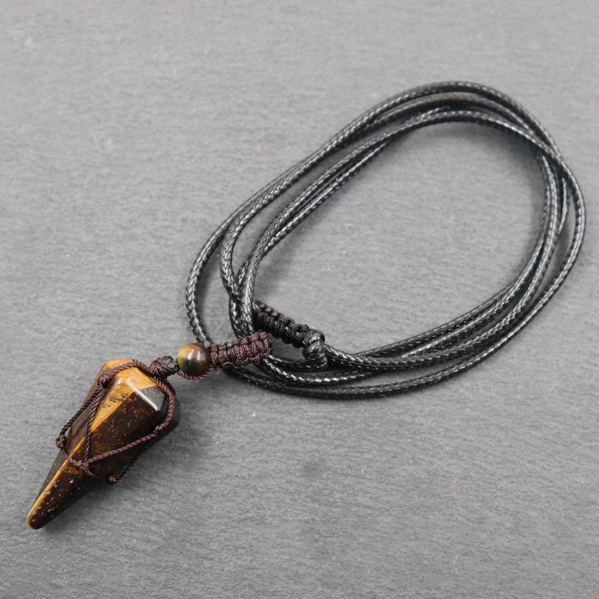 Natural crystal pendant necklace-D693