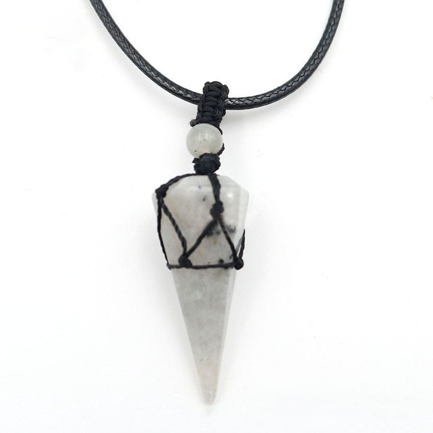 Natural crystal pendant necklace-D693