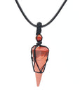 Natural crystal pendant necklace-D693