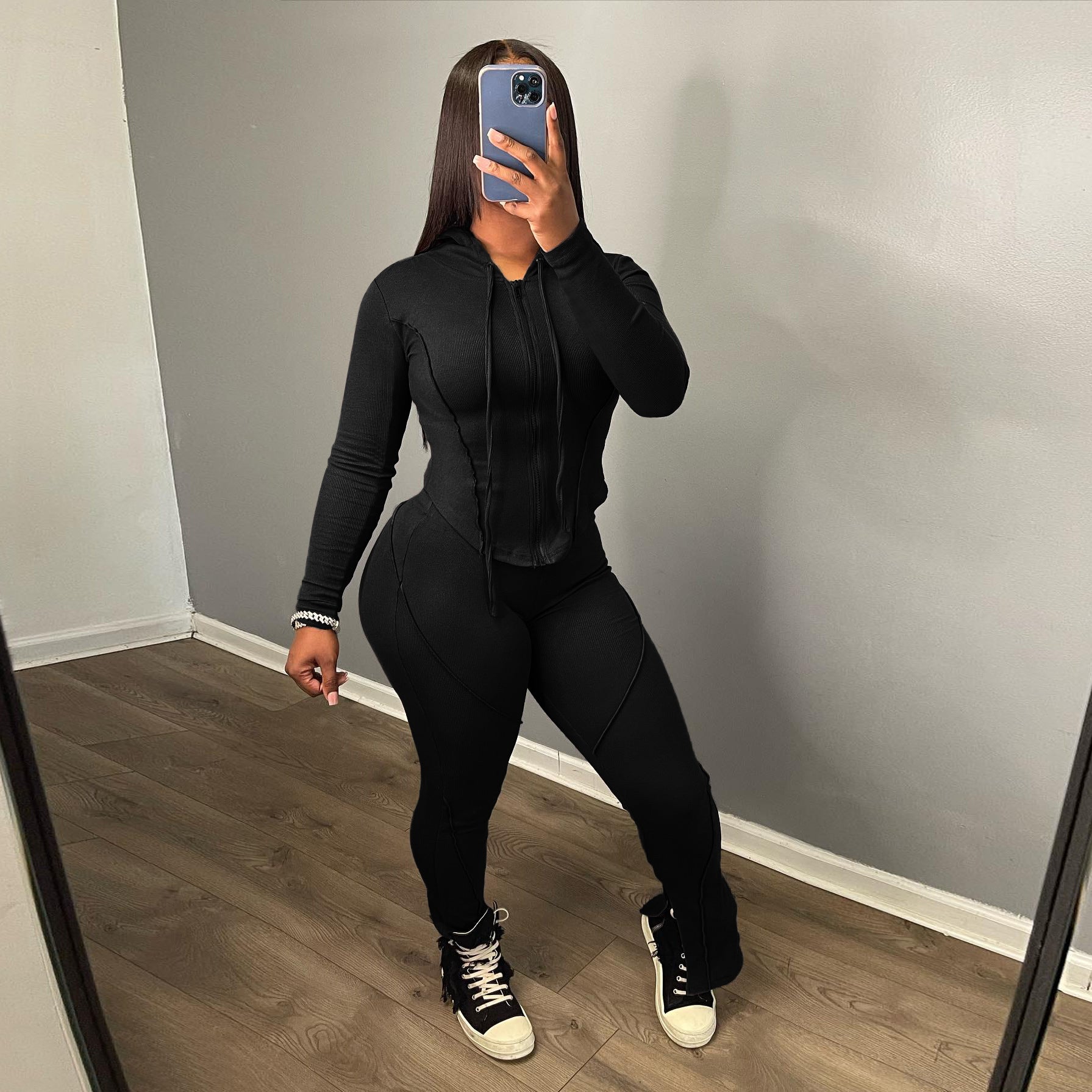 Solid color tracksuit-D591