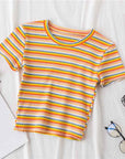 Rainbow Stripe Cropped Top-D750