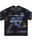 Distressed racing T-shirt-D524