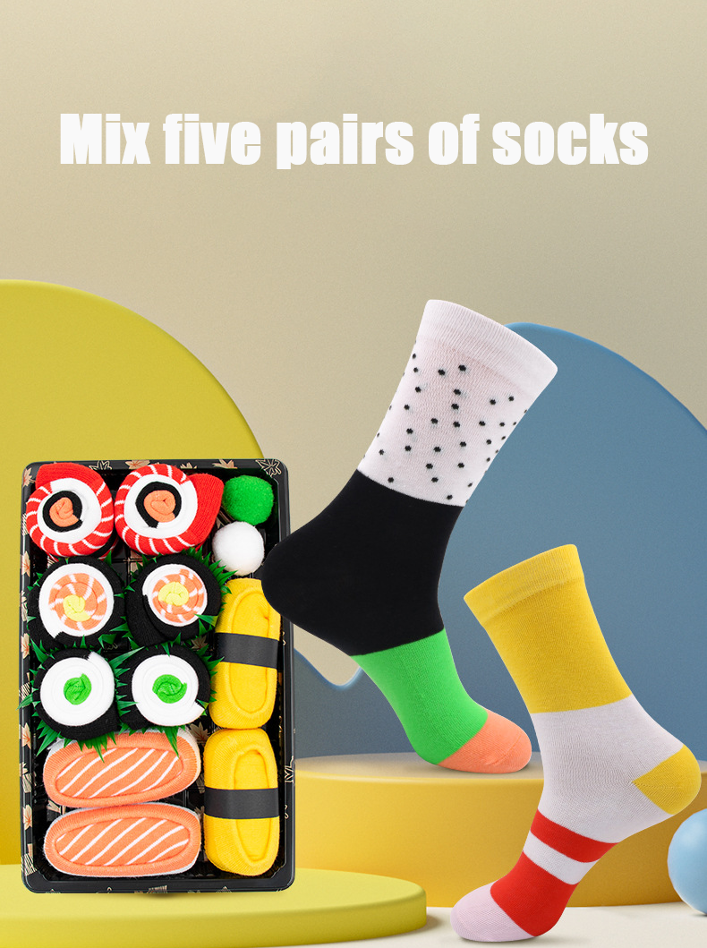 Sushi socks Mixed Pack (Five Pairs)-D234