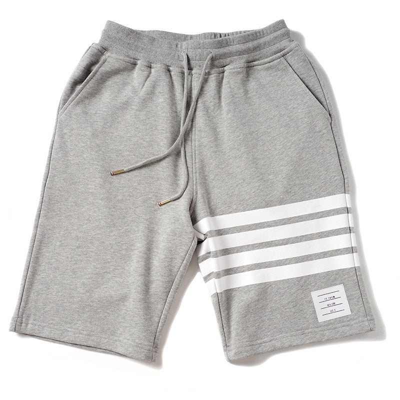 Drawstring striped shorts-D501