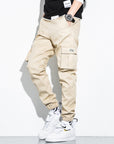 Trendy multi-pocket pants-D412