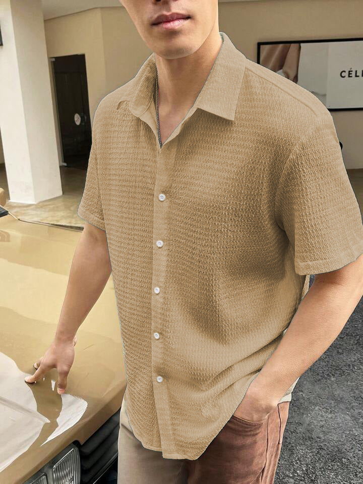 Solid color casual shirt-D599