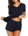 V-neck pullover home wear suit-D272