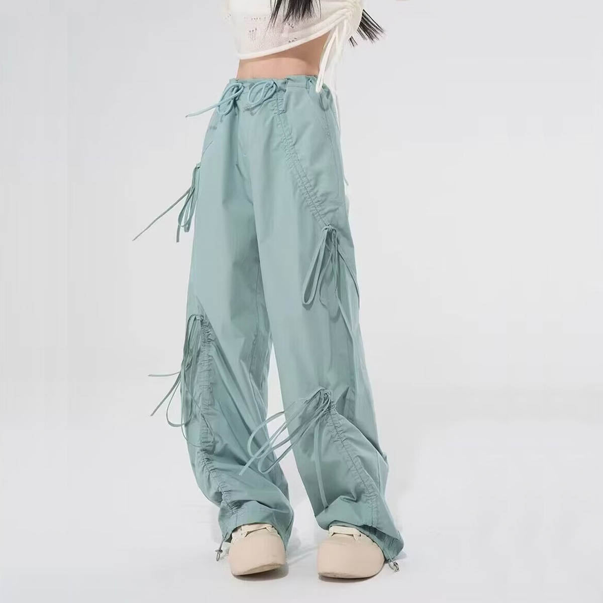 Design drawstring cargo pants-D422