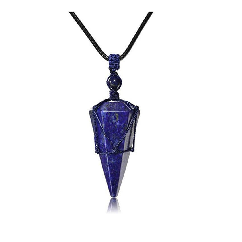 Natural crystal pendant necklace-D693