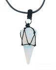 Natural crystal pendant necklace-D693