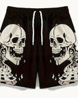 Skeleton finger & paisley pattern shorts-D773