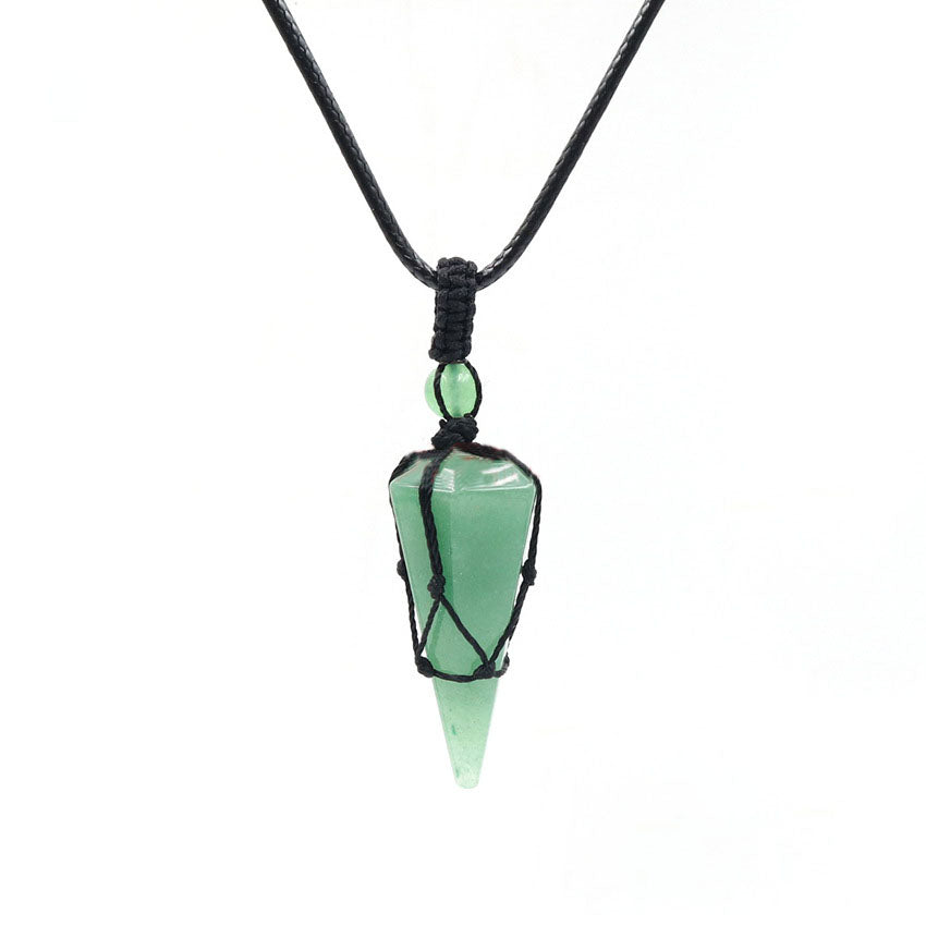 Natural crystal pendant necklace-D693