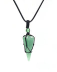 Natural crystal pendant necklace-D693