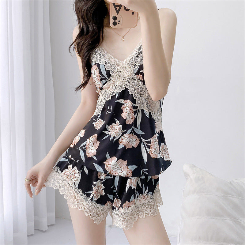 Sexy pajamas ice silk-D277