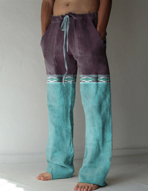 Printed beach pants-D740