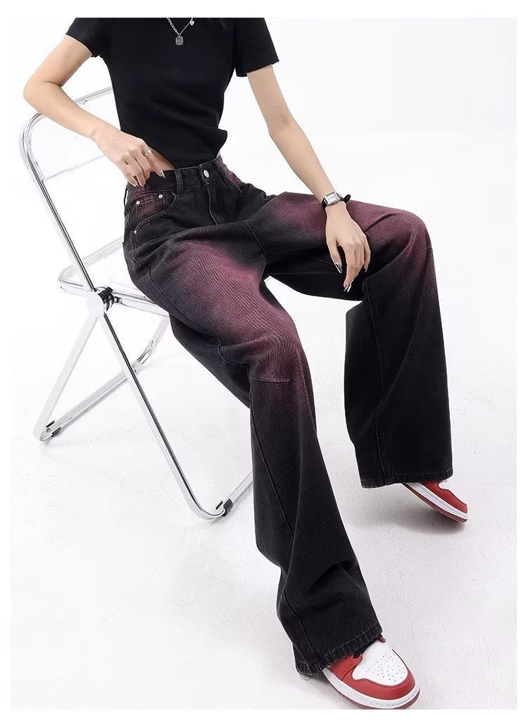 Red gradient jeans-D848