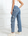 Ripped jeans with pockets-D560