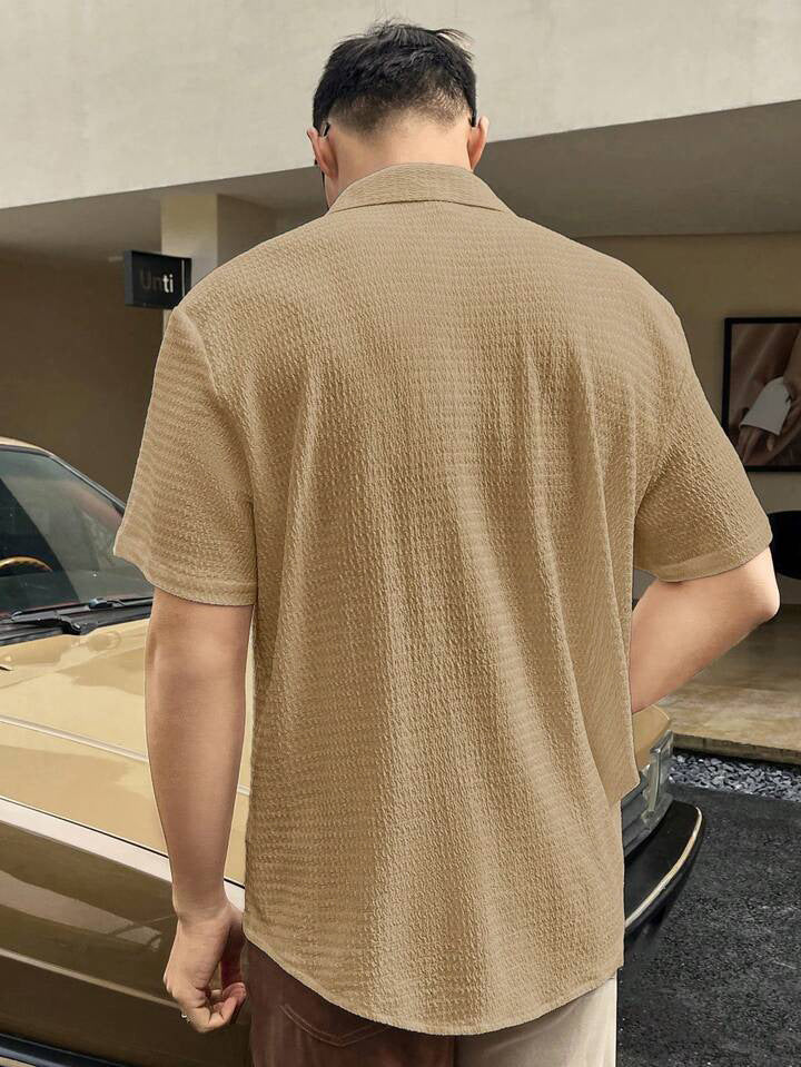 Solid color casual shirt-D599