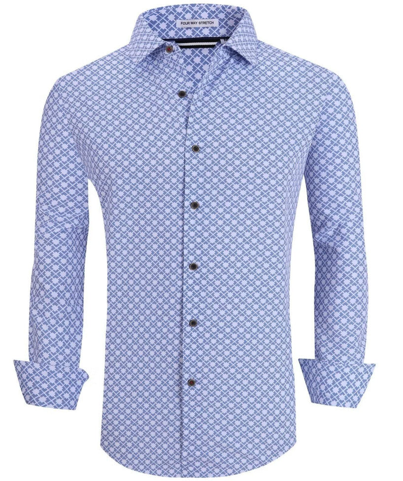 Long-sleeved plaid shirt-D204