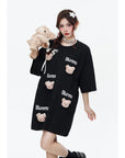 Cartoon bear letter print TEE-D515
